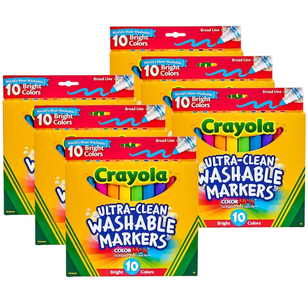 Ultra-Clean Washable Bright, Broad Line, Color Max Markers, 60PK